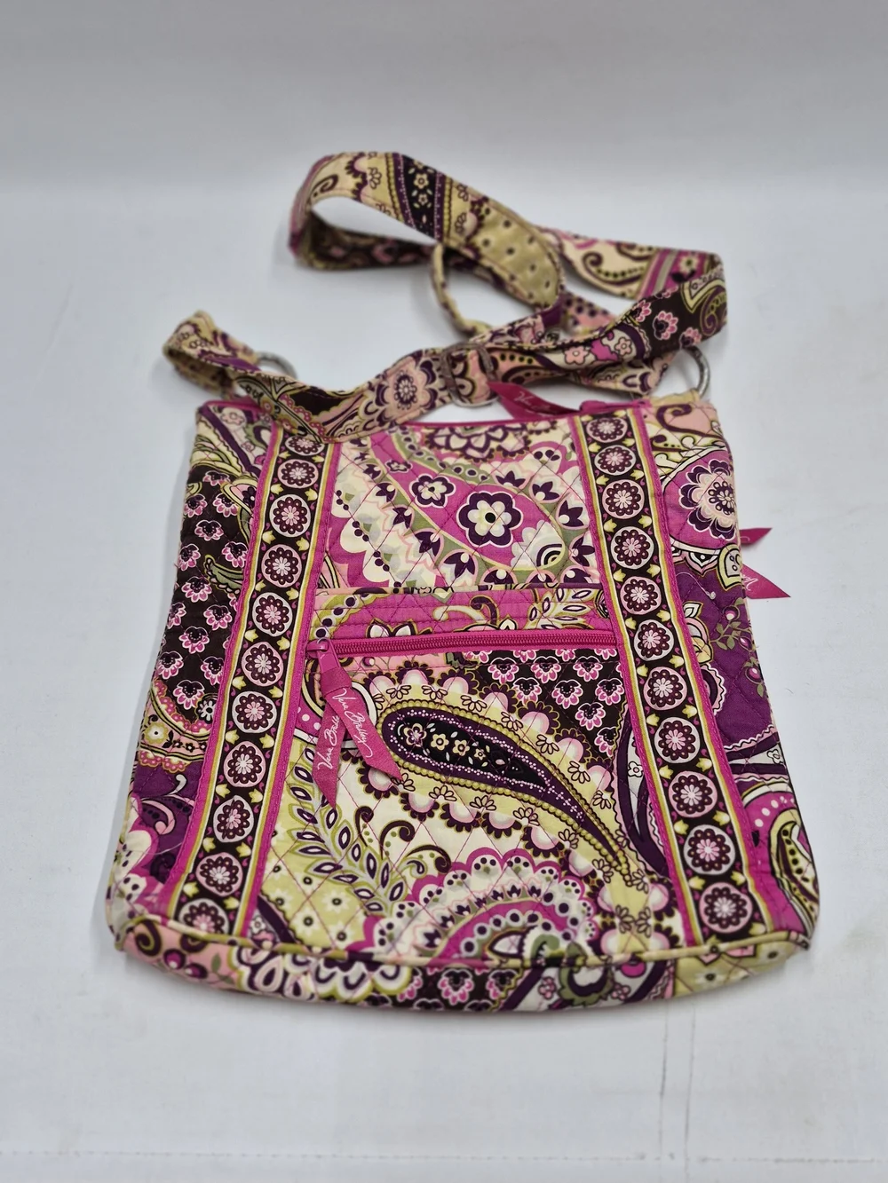Vera Bradley Very Berry Paisley Pink Quilted Crossbody Bag Pink Purple - Picture 2 of 12